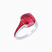 Cushion - Cut Gemstone Engagement Ring Mounting with French Cut Accent Stones - Shahin Jewelry